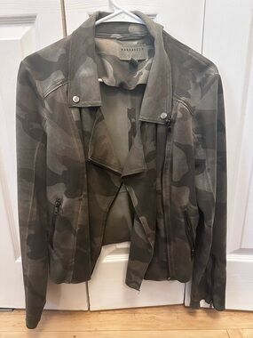 Anthropologie Olive Camo Moto Jacket
